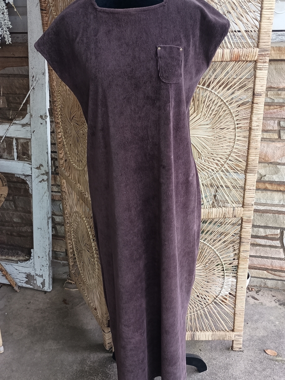 Liz Claiborne LizSport Corduroy Maxi Dress in Brown_Petite Med